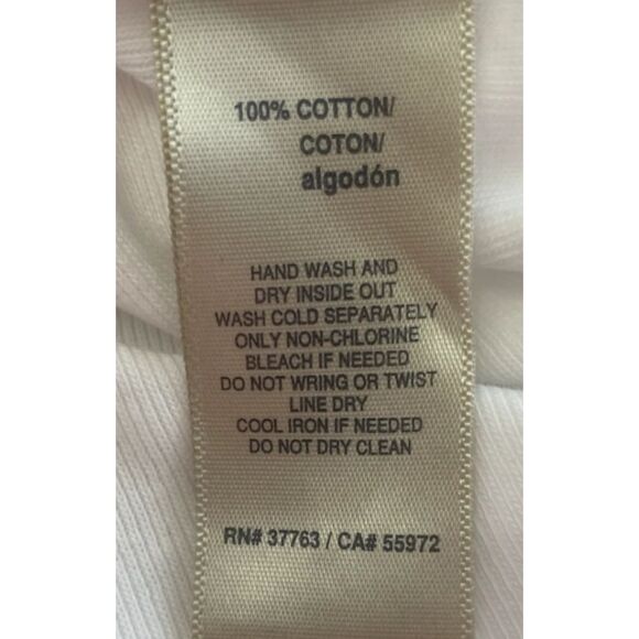 Rafaella Studio Women White Top 3/4 Sleeve 100% Cotton Plus Sz 2XL Keyhole Neck - Picture 8 of 8